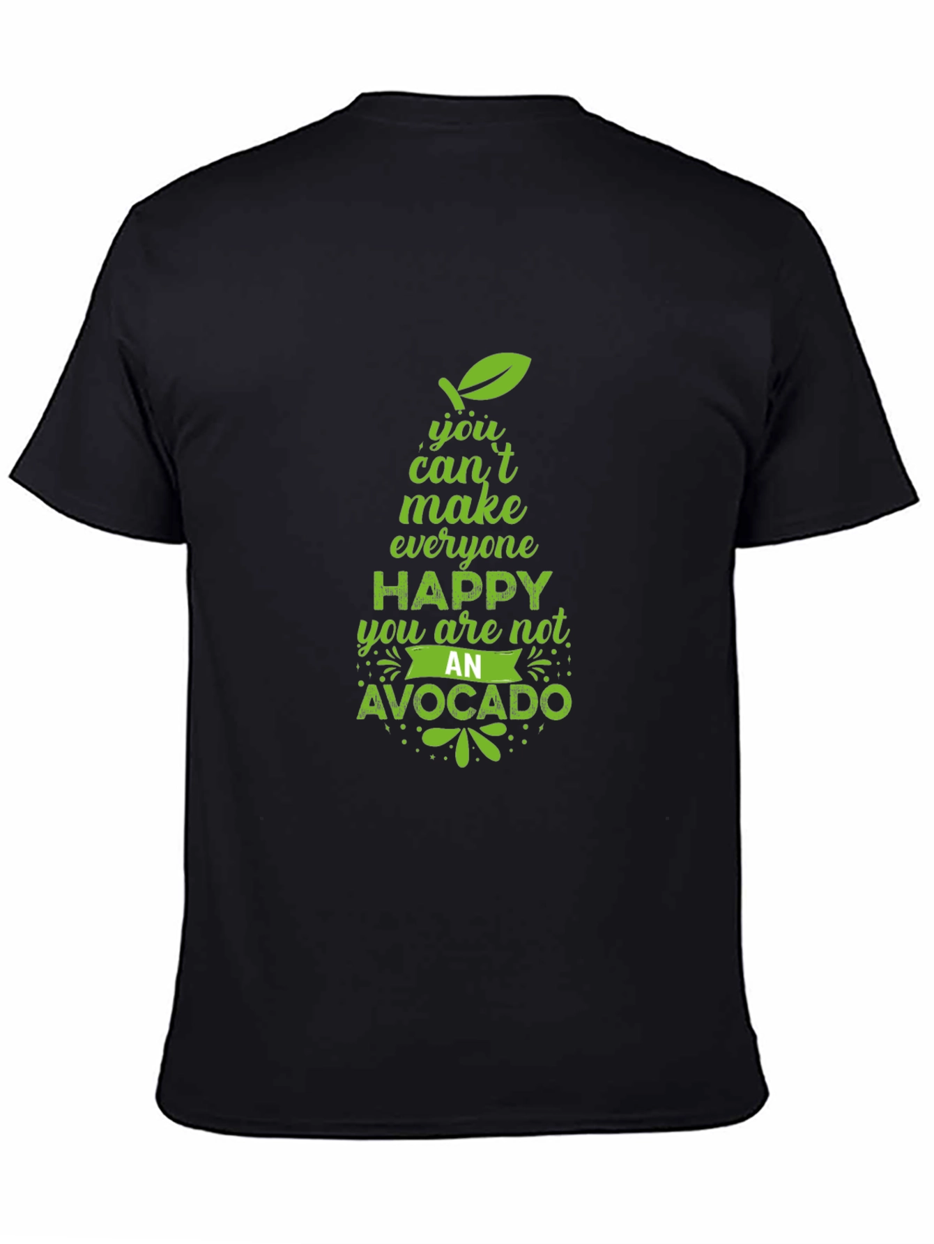 Black Avocado Happy T-Shirt - Funny Graphic Tee view 4
