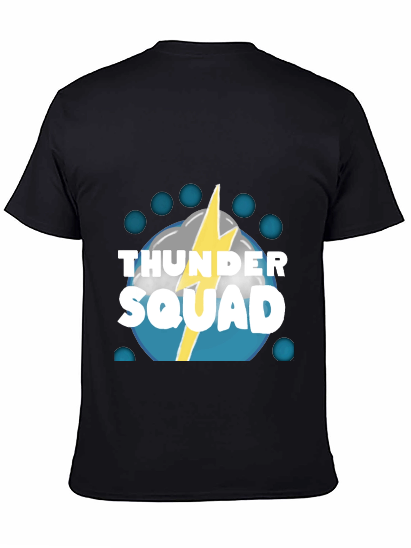 Black Thunder Squad Graphic Tee - Black Crew Neck T-Shirt view 4