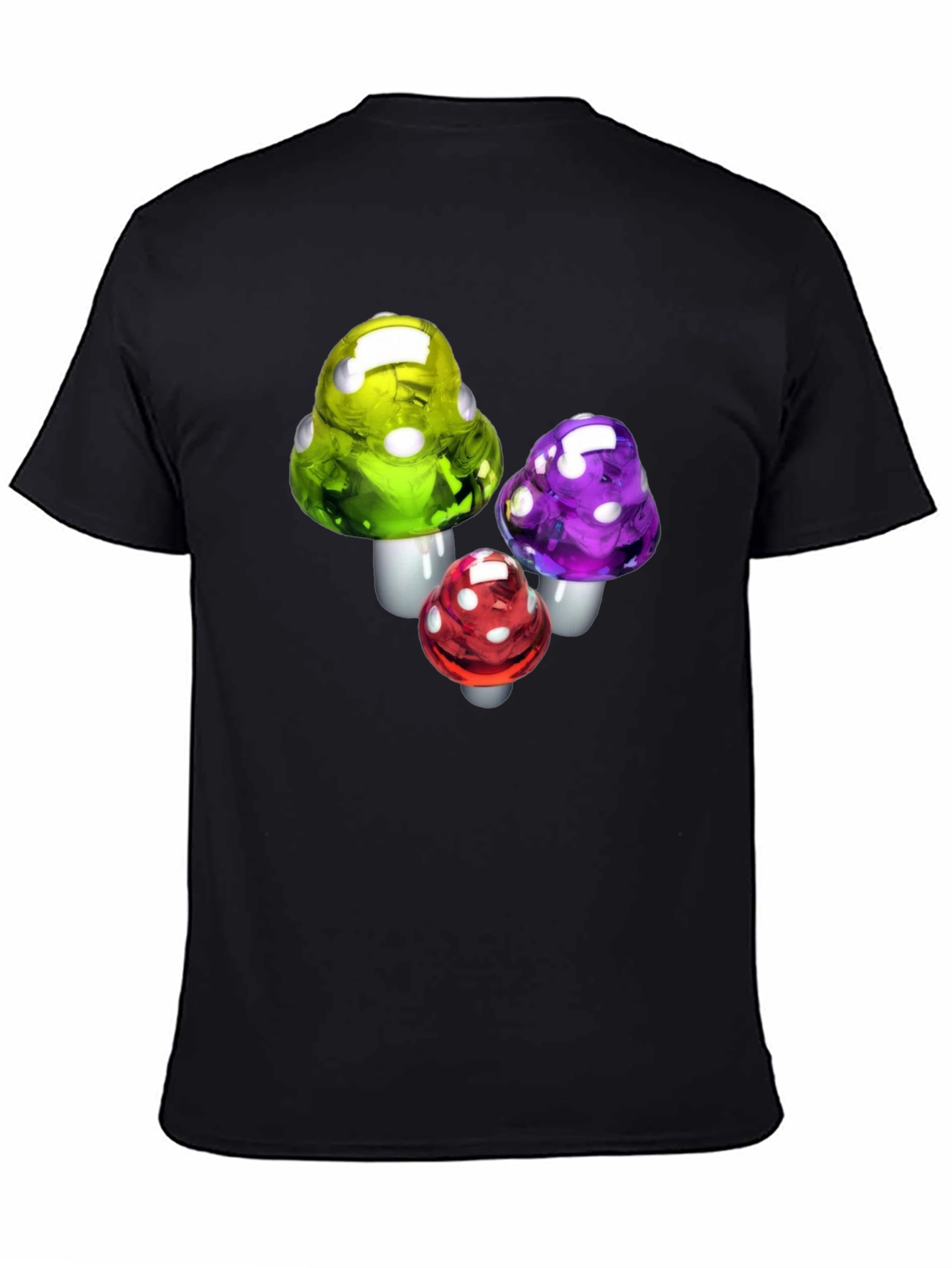 Black Mushroom T-Shirt - Funky Fungi Design view 4