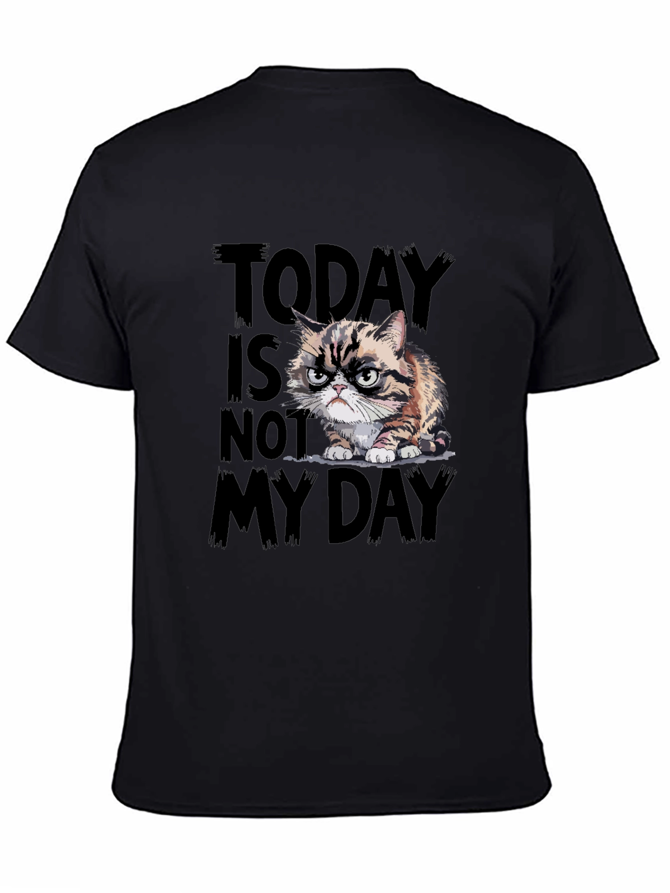 Black Grumpy Cat T-Shirt - Today Is Not My Day view 4