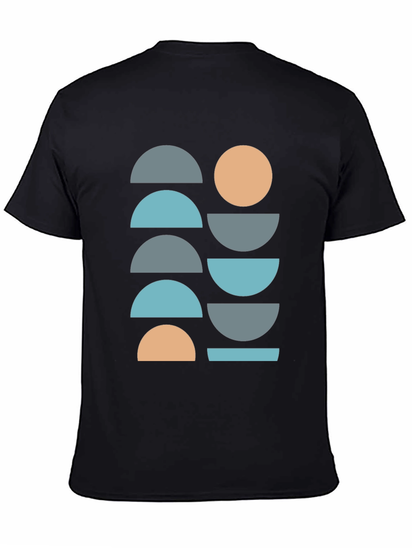 Black Geometric Pattern T-Shirt view 4