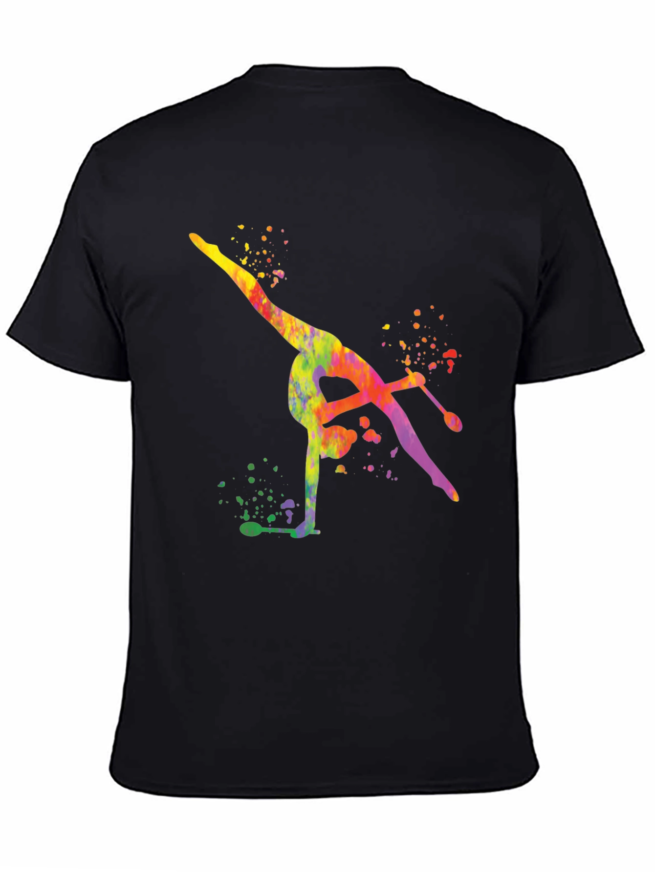 Black Watercolor Gymnastics T-Shirt view 4