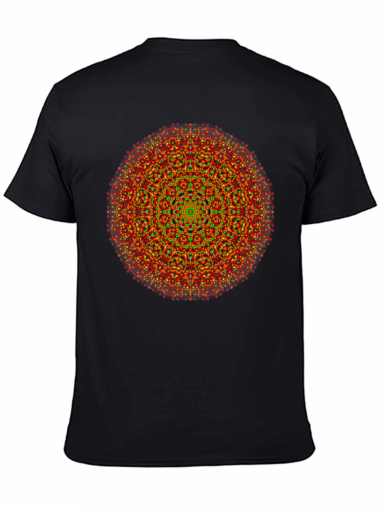 Black Vibrant Mandala Graphic Tee - Black Cotton Comfort view 4