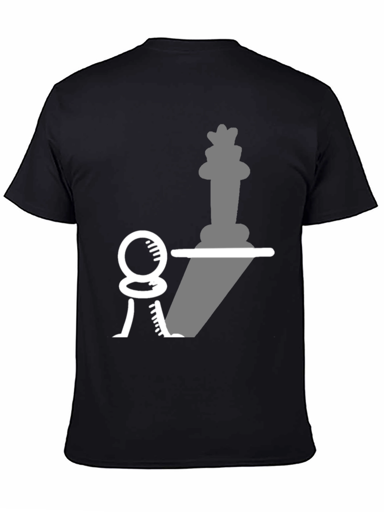 Black Chess Piece Shadow T-Shirt - Pawn to King view 4
