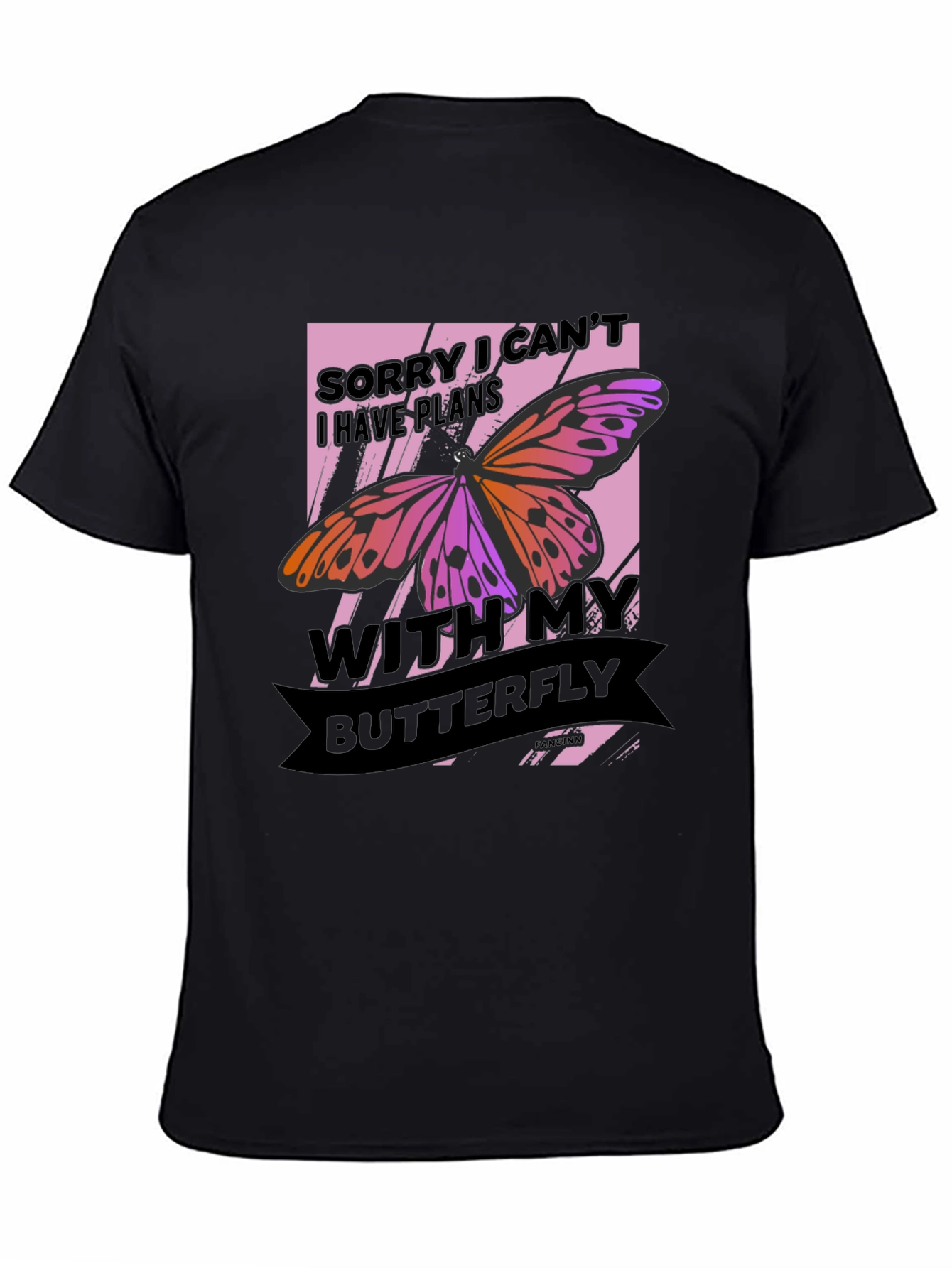 Black Butterfly Graphic Tee - Sorry I Can't view 4