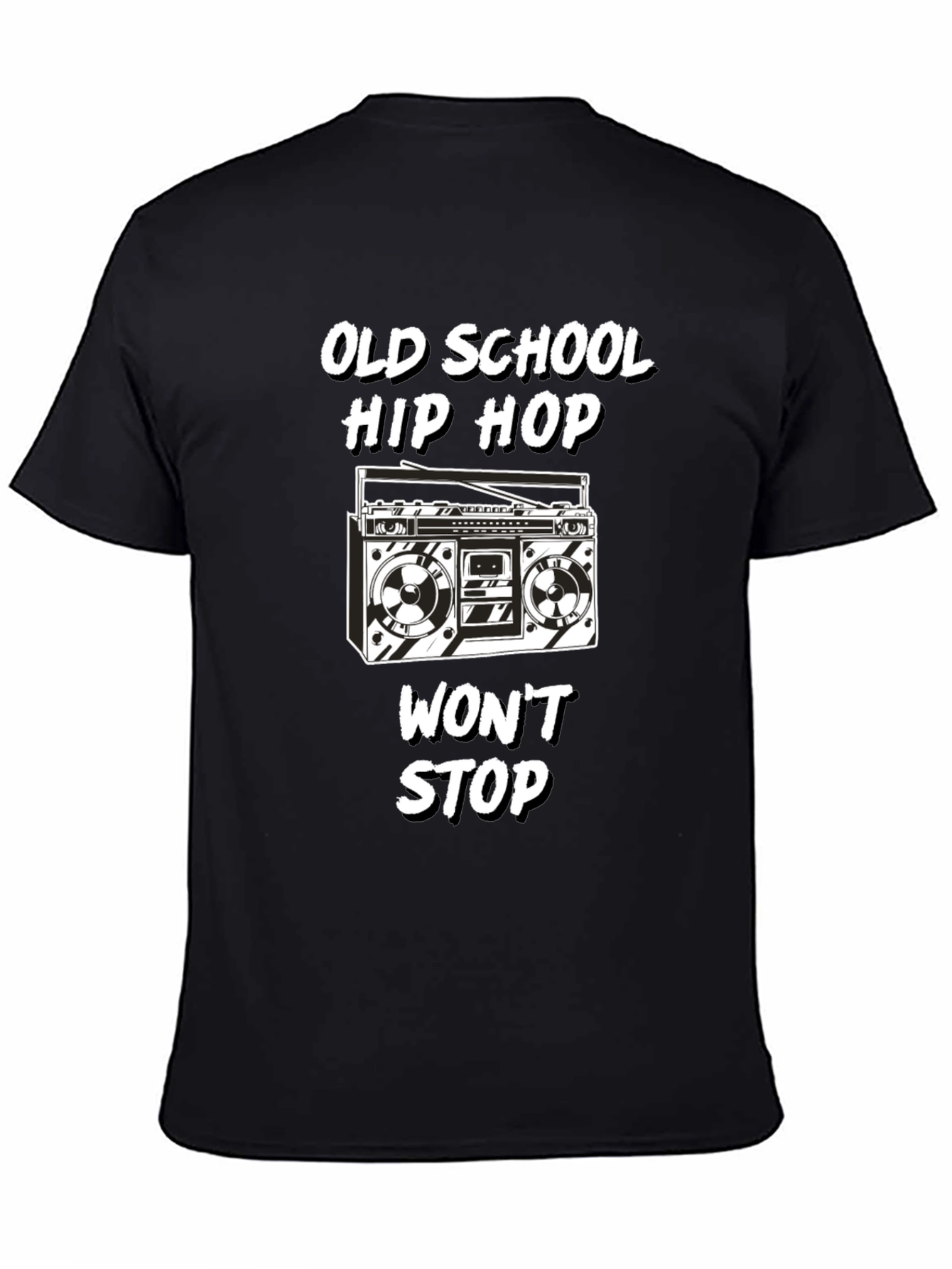 Black Old School Hip Hop Graphic Tee view 4