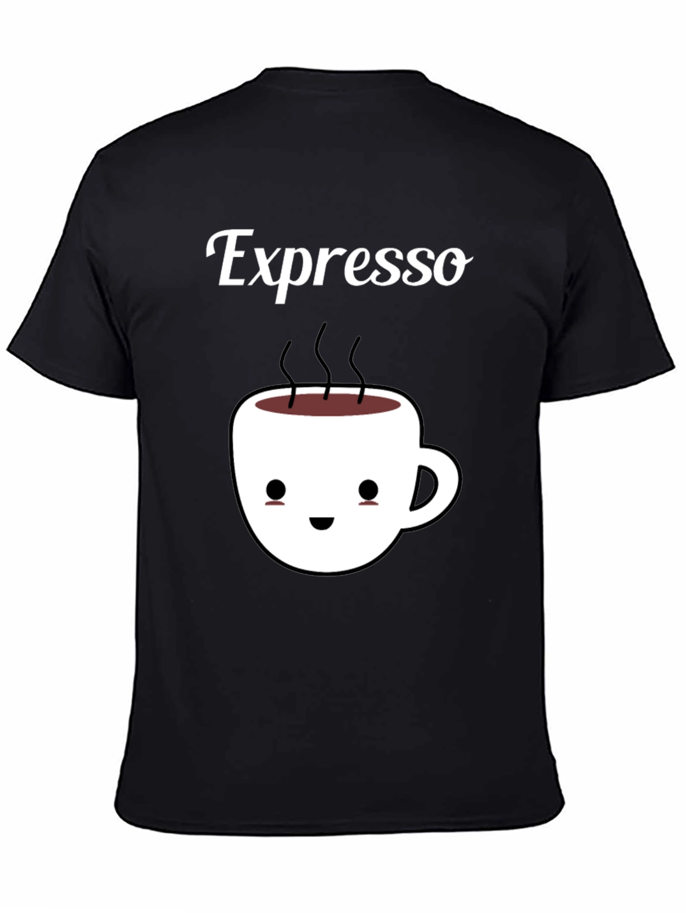 Black Espresso Kawaii Cup Black T-Shirt view 4