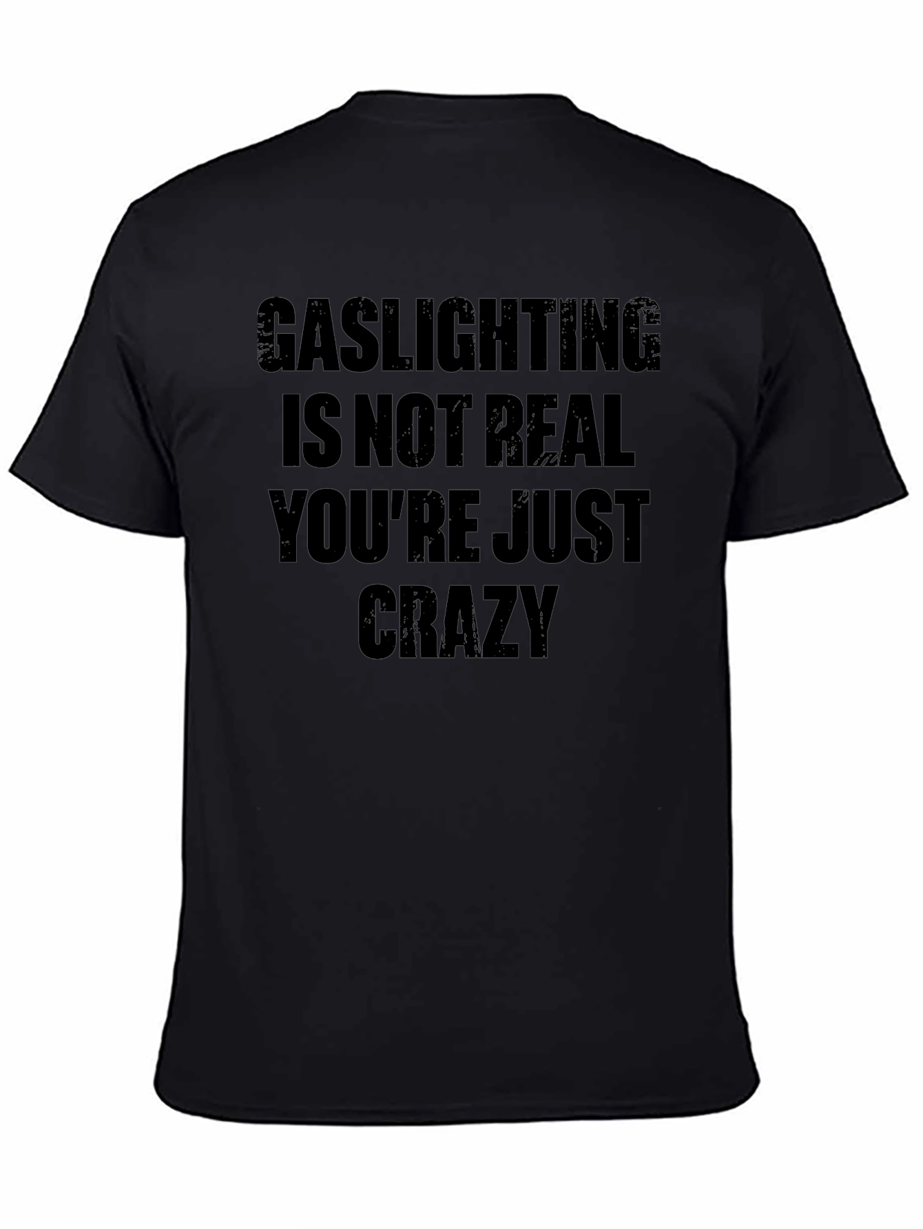 Black Gaslighting Slogan Graphic Tee view 4