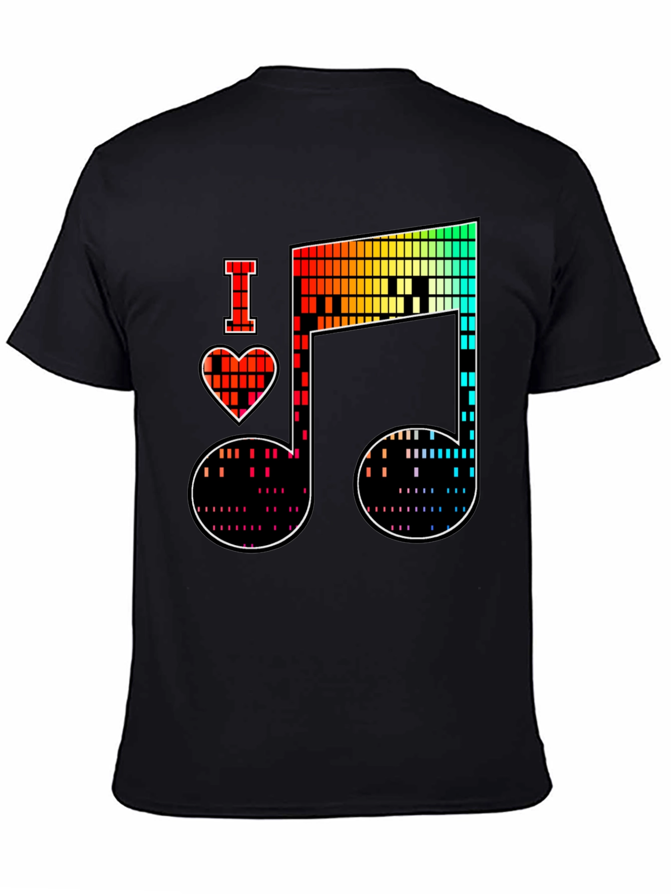 Black I Heart Music Note Graphic Tee - Black view 4