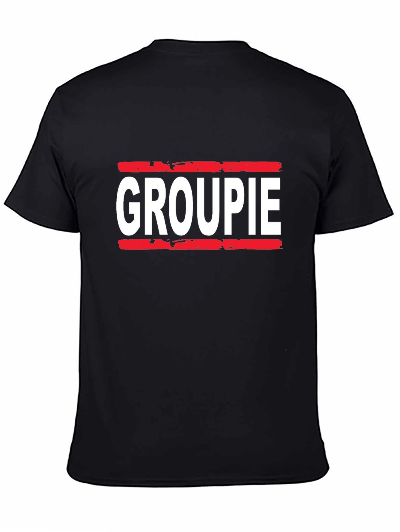 Black Groupie Graphic Tee - Black Cotton T-Shirt view 4