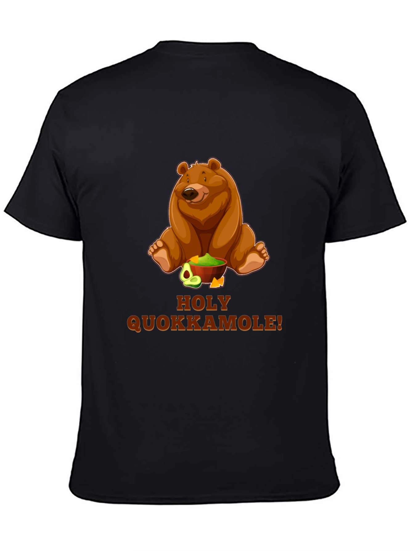 Black Holy Quokkamole T-Shirt - Funny Bear & Guacamole Tee view 4