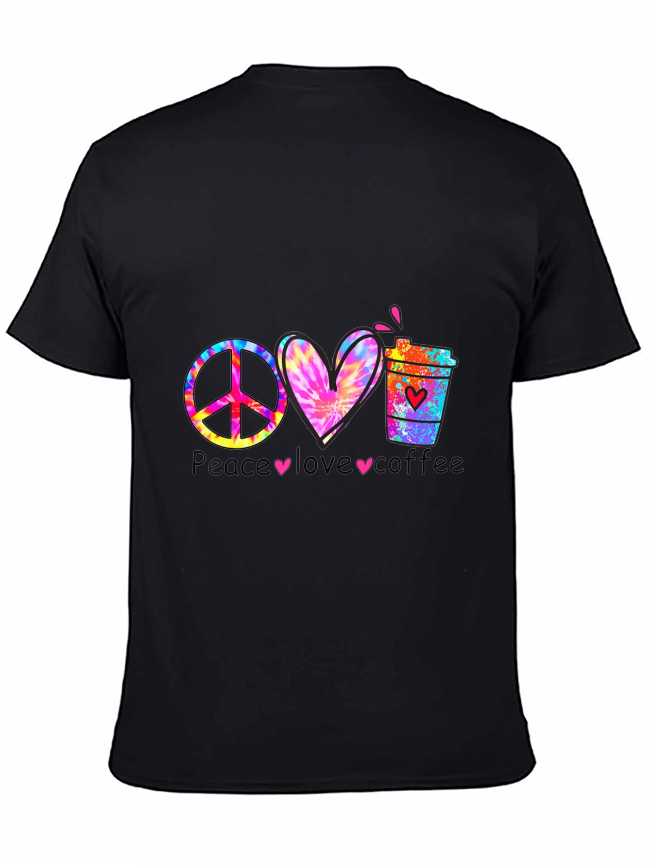 Black Peace Love Coffee Graphic Tee view 4