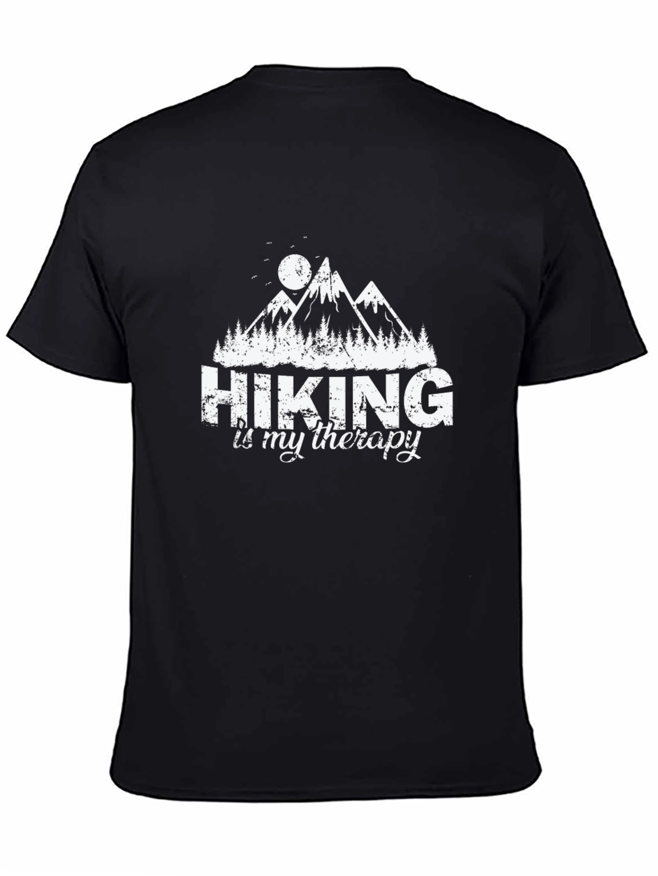 Black Hiking Is My Therapy Graphic T-Shirt view 4