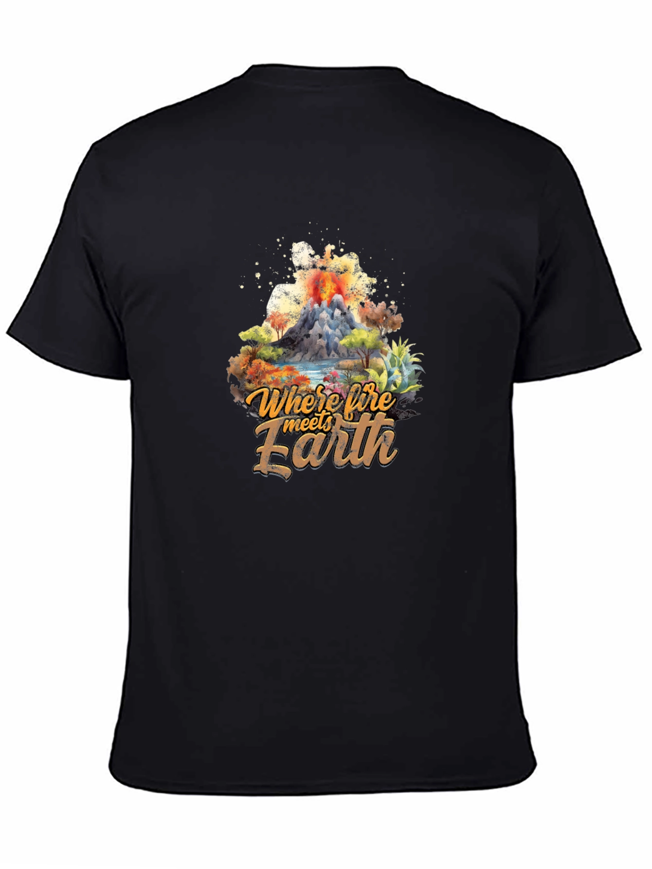 Black Where Fire Meets Earth Graphic Tee view 4