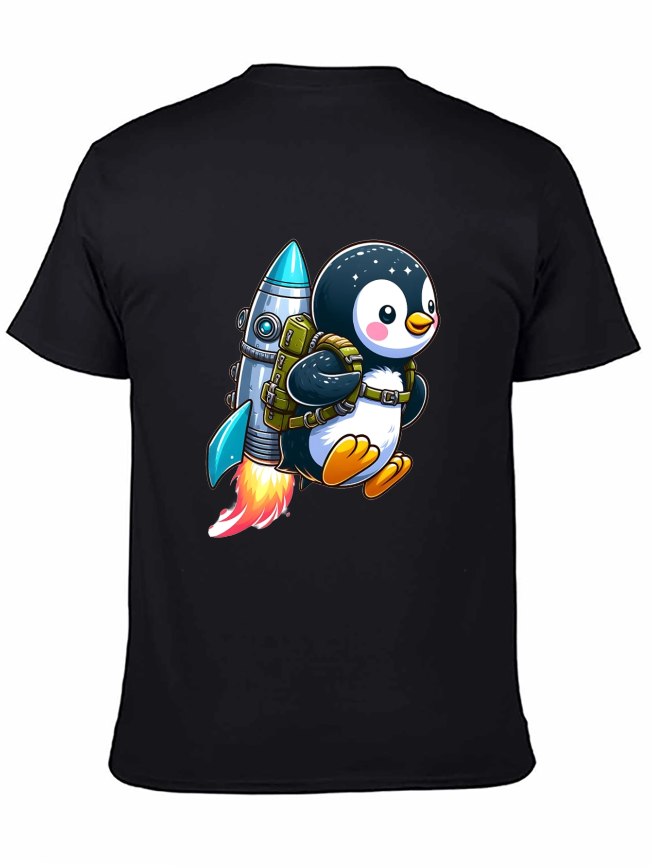 Black Penguin Astronaut T-Shirt view 4