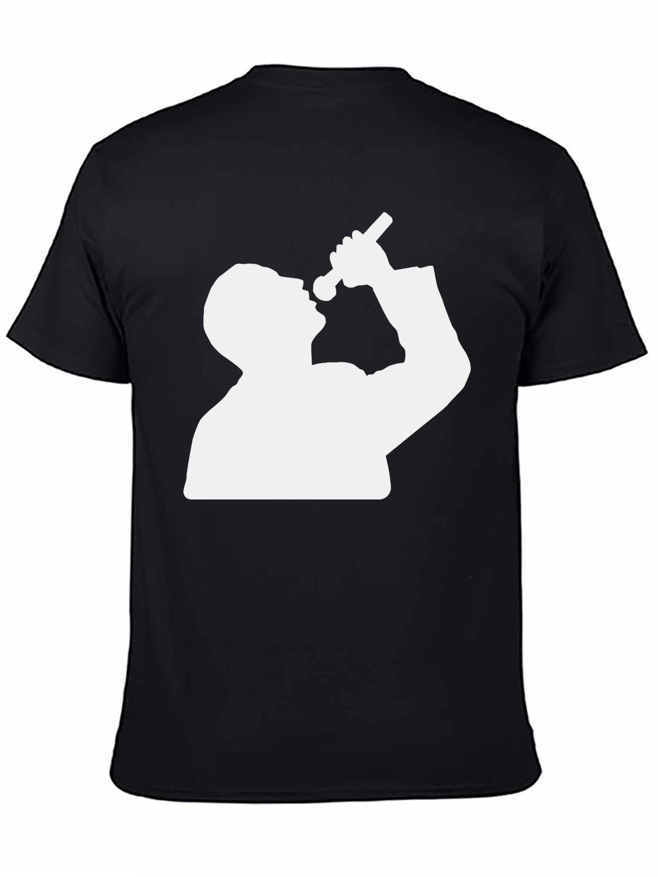 Black Silhouette Singer Graphic Tee - Black Cotton Blend T-Shirt view 4