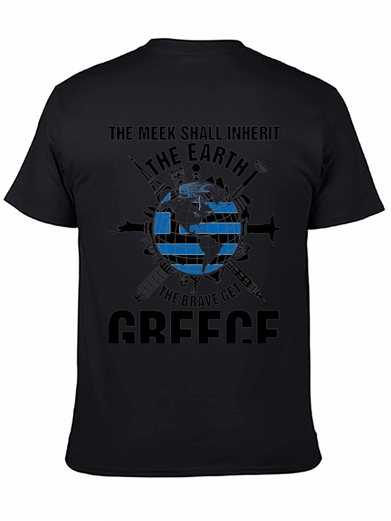Black Greece Earth T-Shirt view 4