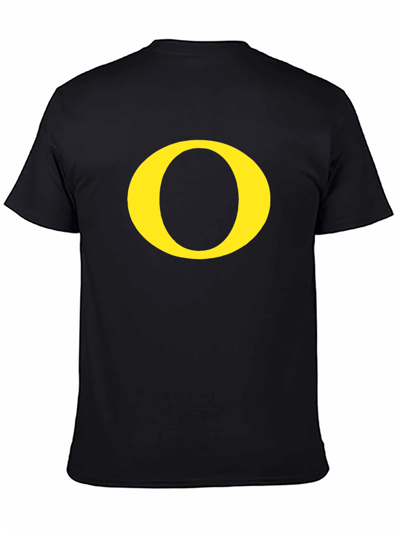 Black Black T-Shirt with Yellow 'O' Graphic view 4