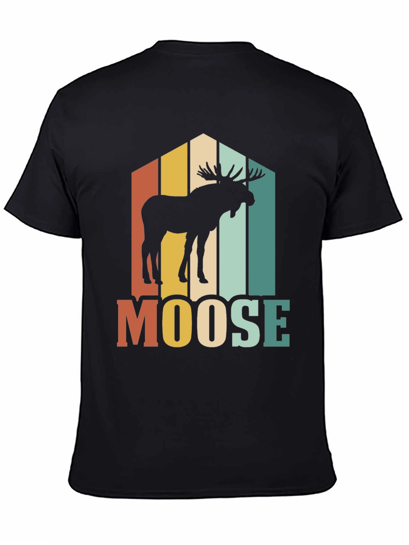 Black Retro Moose Graphic T-Shirt view 4