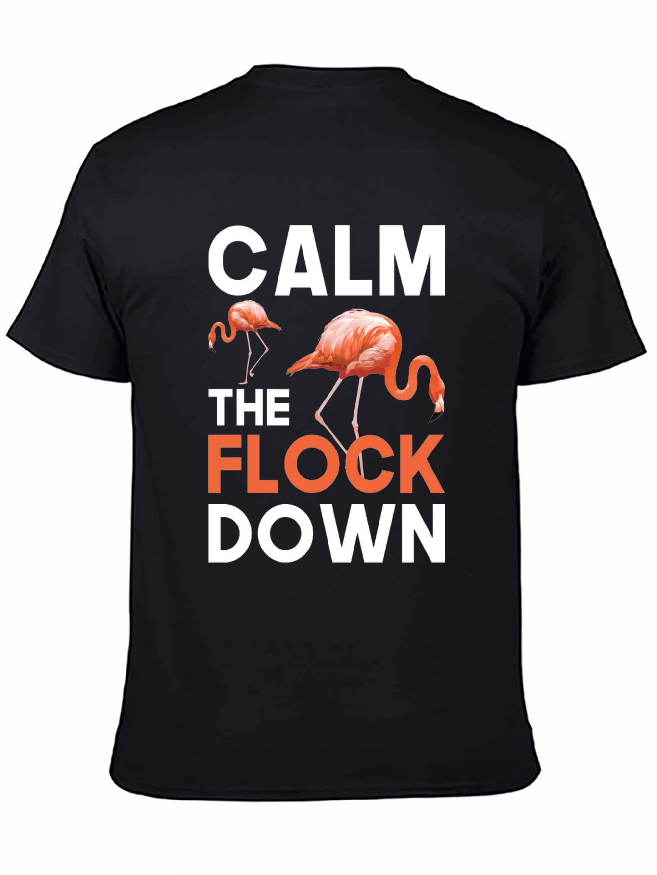 Black Calm The Flock Down Black Graphic T-Shirt view 4