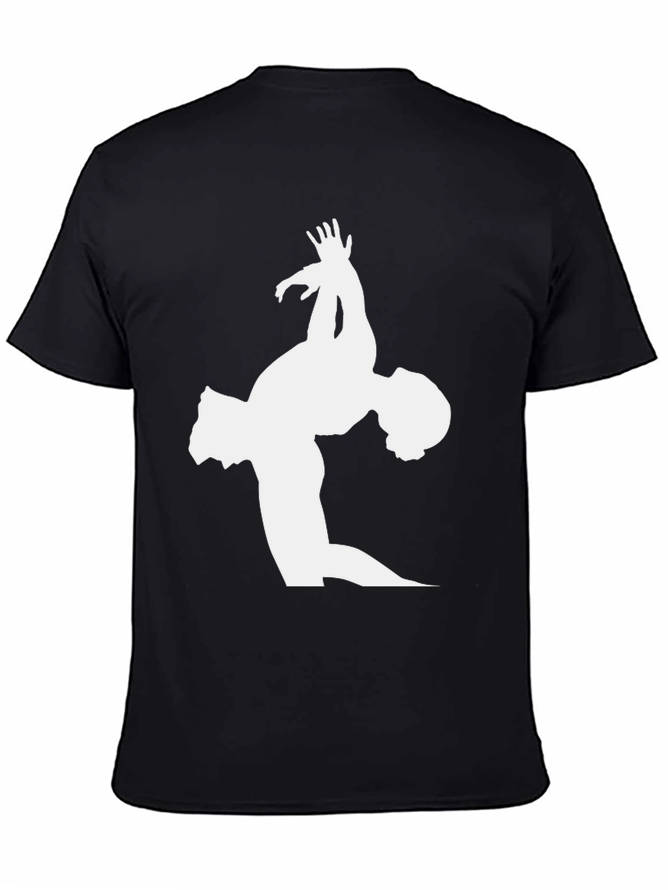 Black Gymnast Silhouette Graphic Tee - Black Cotton T-Shirt view 4