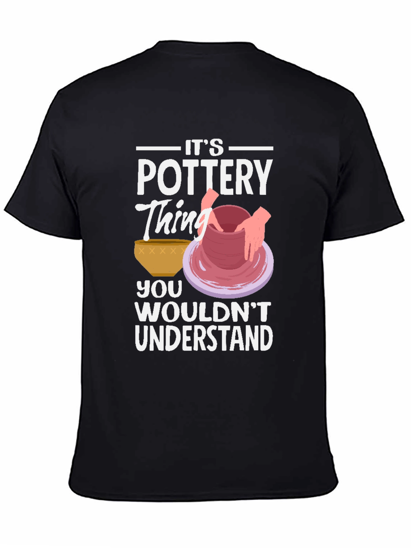 Black Pottery Thing Graphic T-Shirt - Unique Hobby Tee view 4