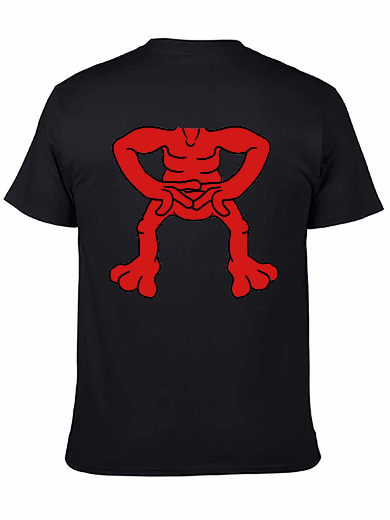 Black Unique Red Figure Graphic Black T-Shirt view 4