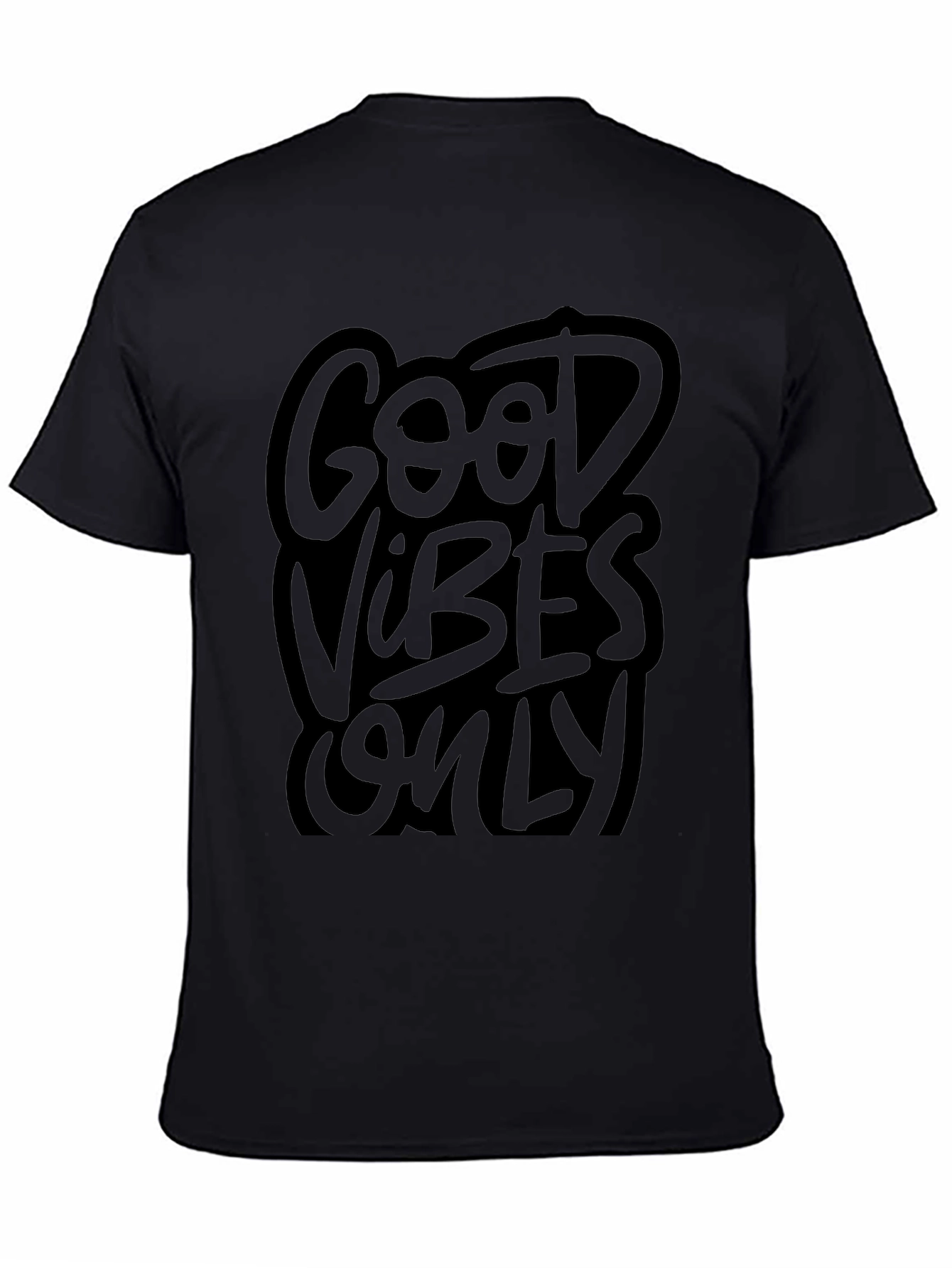 Black Good Vibes Only Black Graphic Tee view 4
