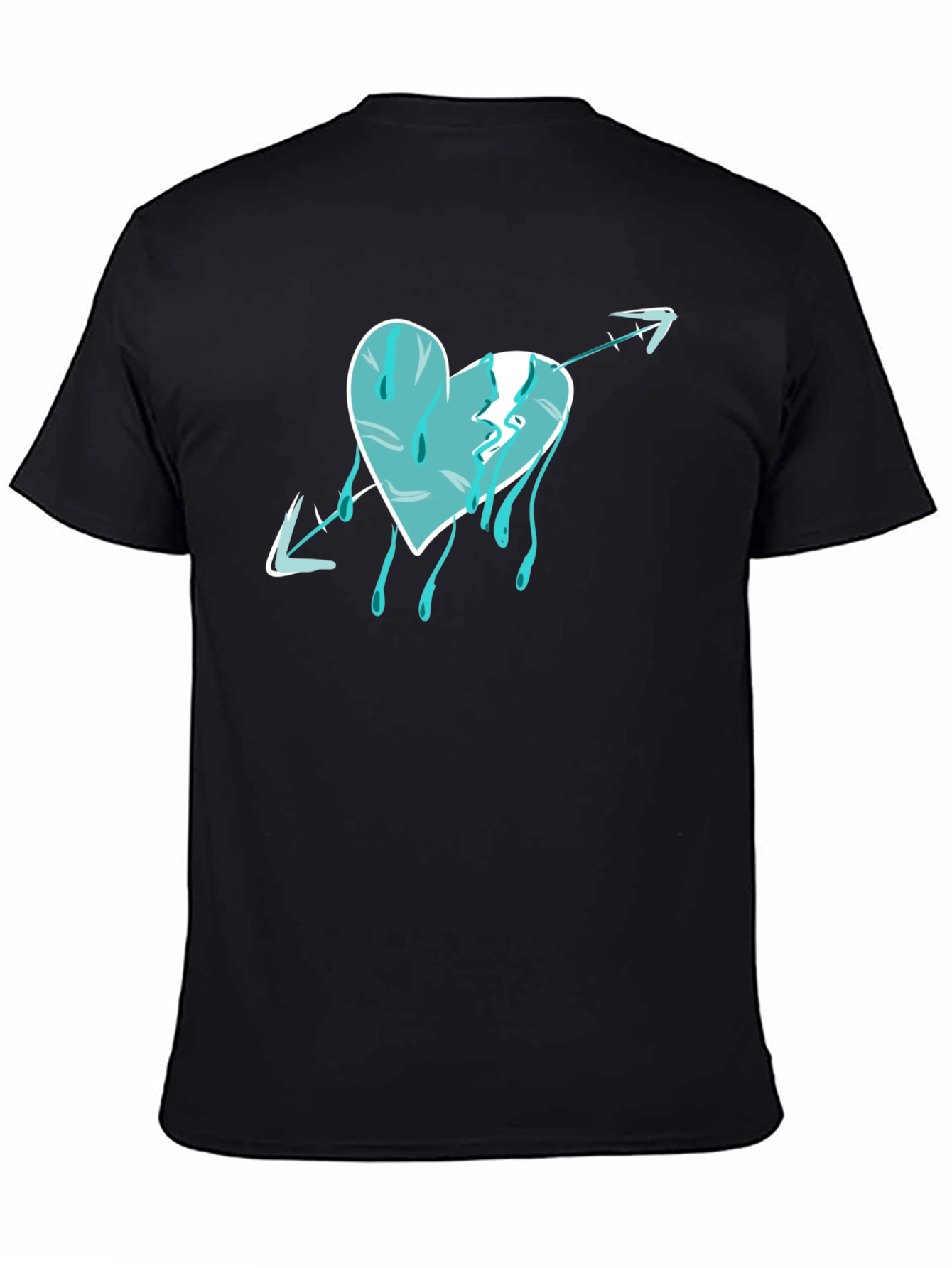 Black Heart Arrow Drip Graphic T-Shirt view 4