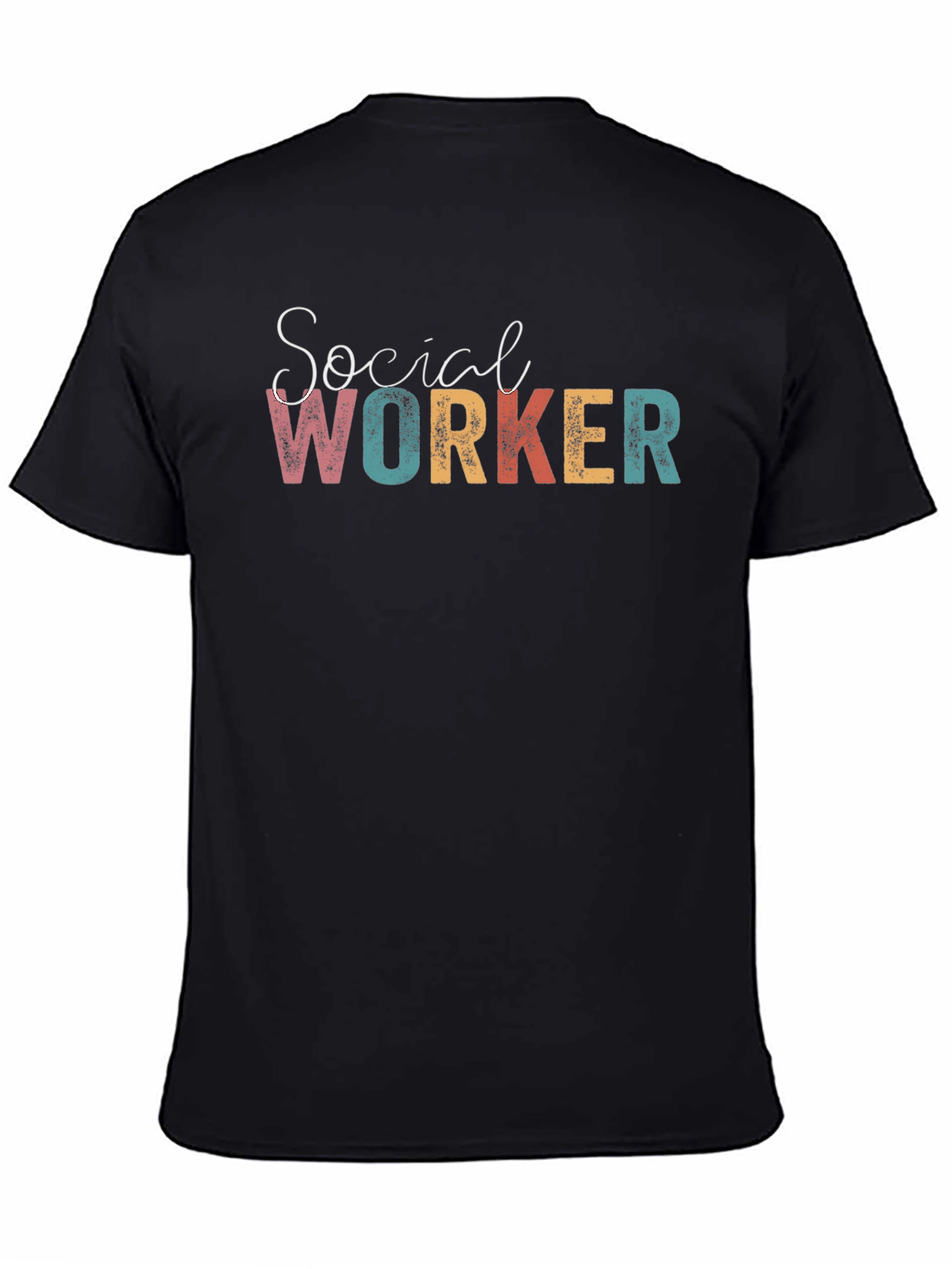 Black Social Worker Graphic Tee - Unisex Cotton T-Shirt view 4