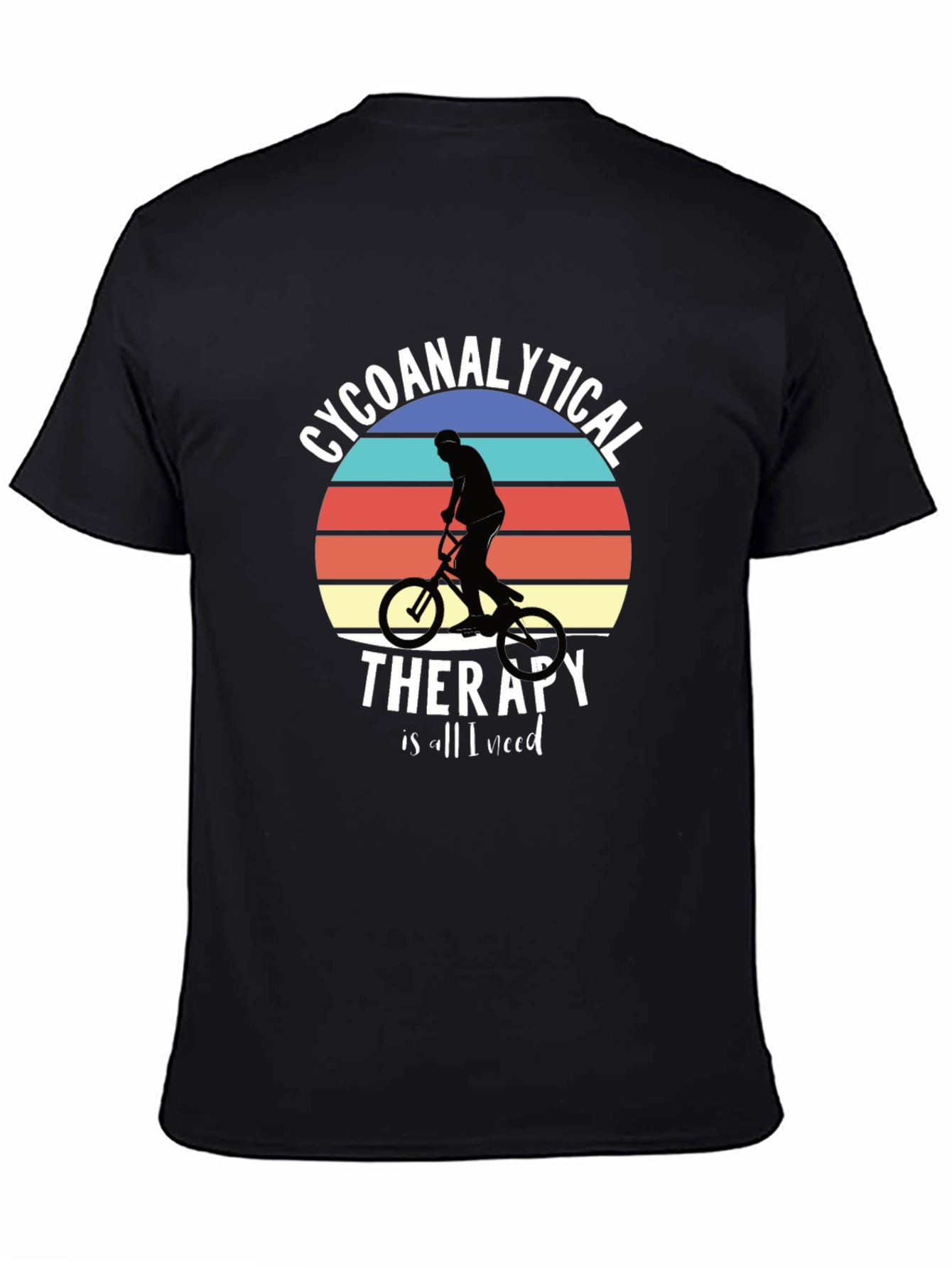 Black Psychoanalytical Therapy Biking T-Shirt view 4