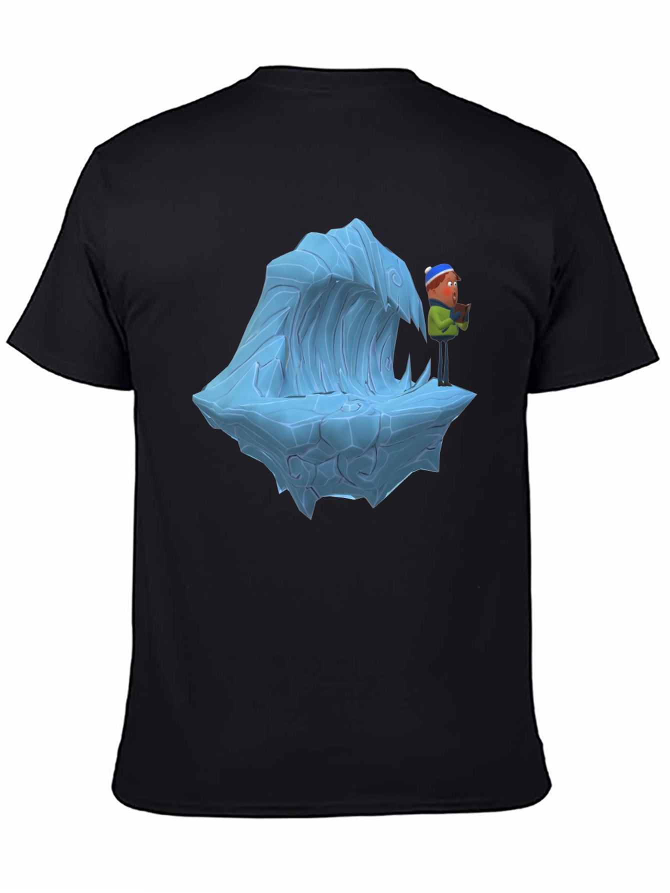 Black Cartoon Ice Wave T-Shirt view 4