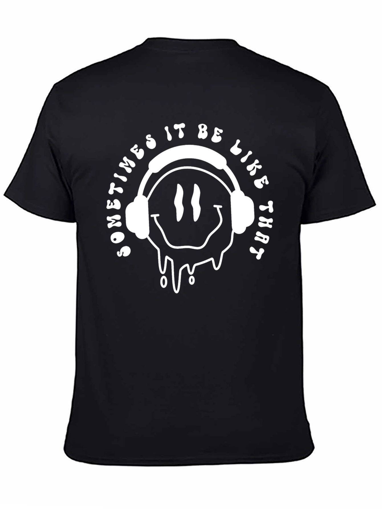 Black Meltdown Smiley Face T-Shirt view 4