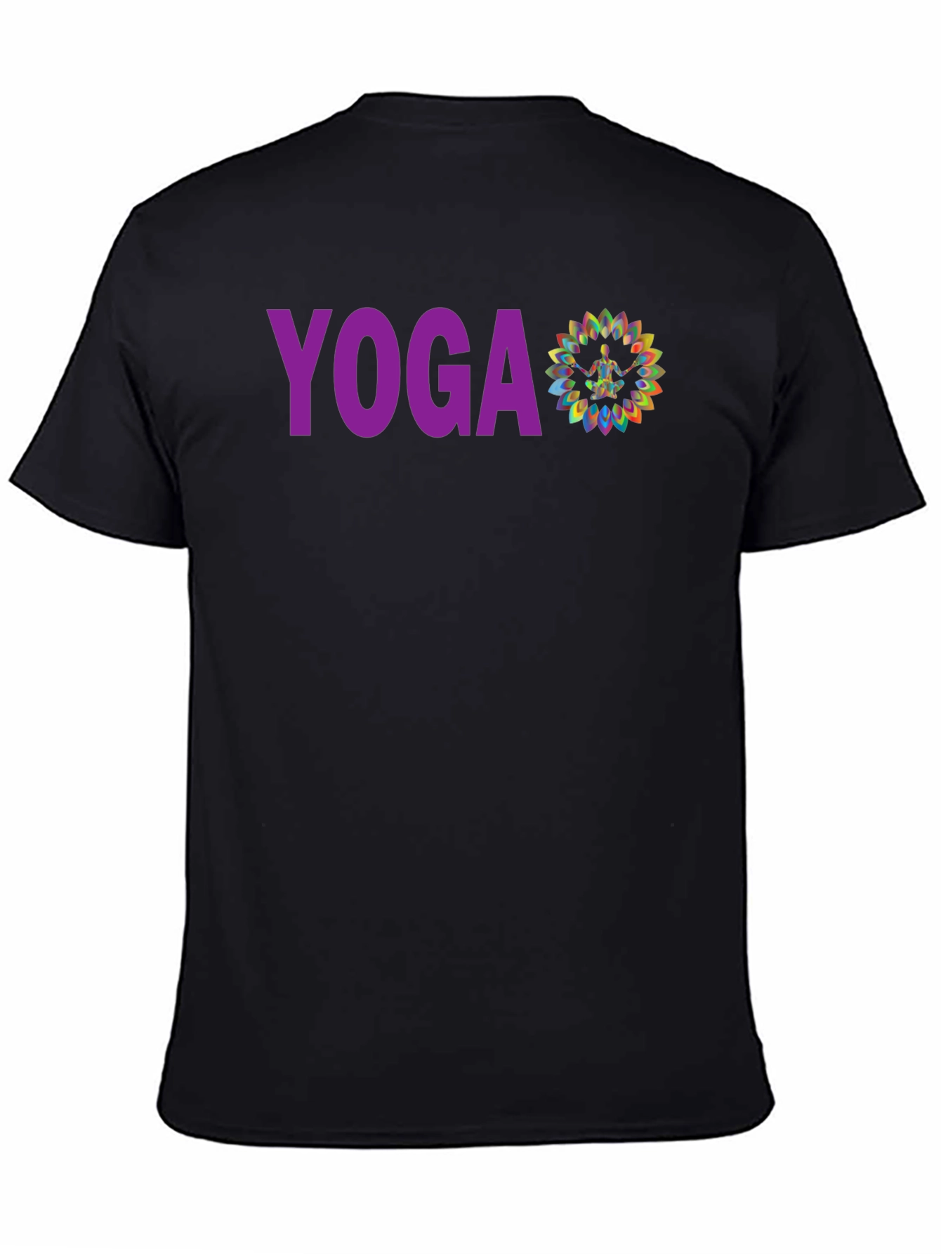 Black Yoga Graphic Tee - Meditative Design view 4