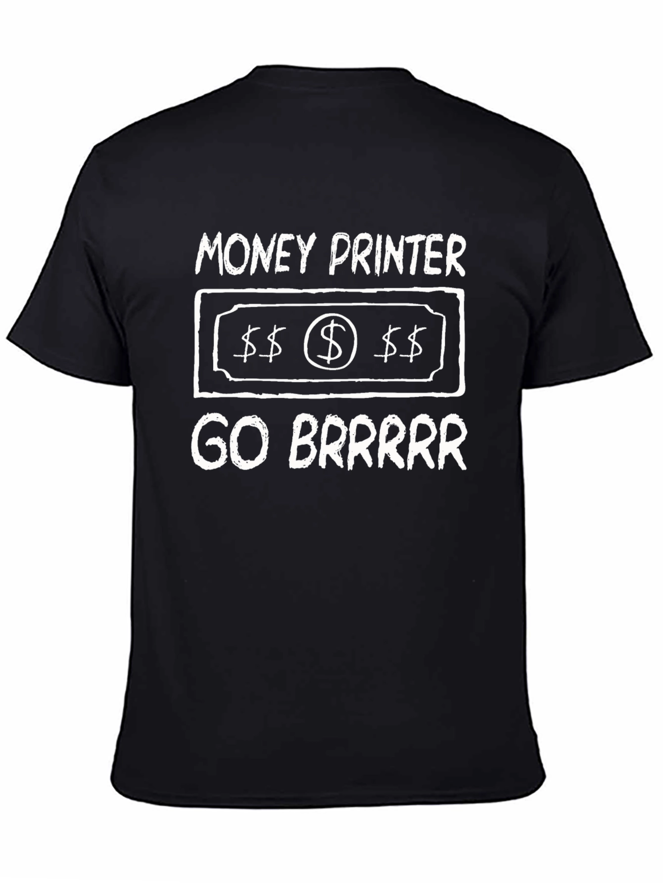 Black Money Printer GO BRRR T-Shirt view 4