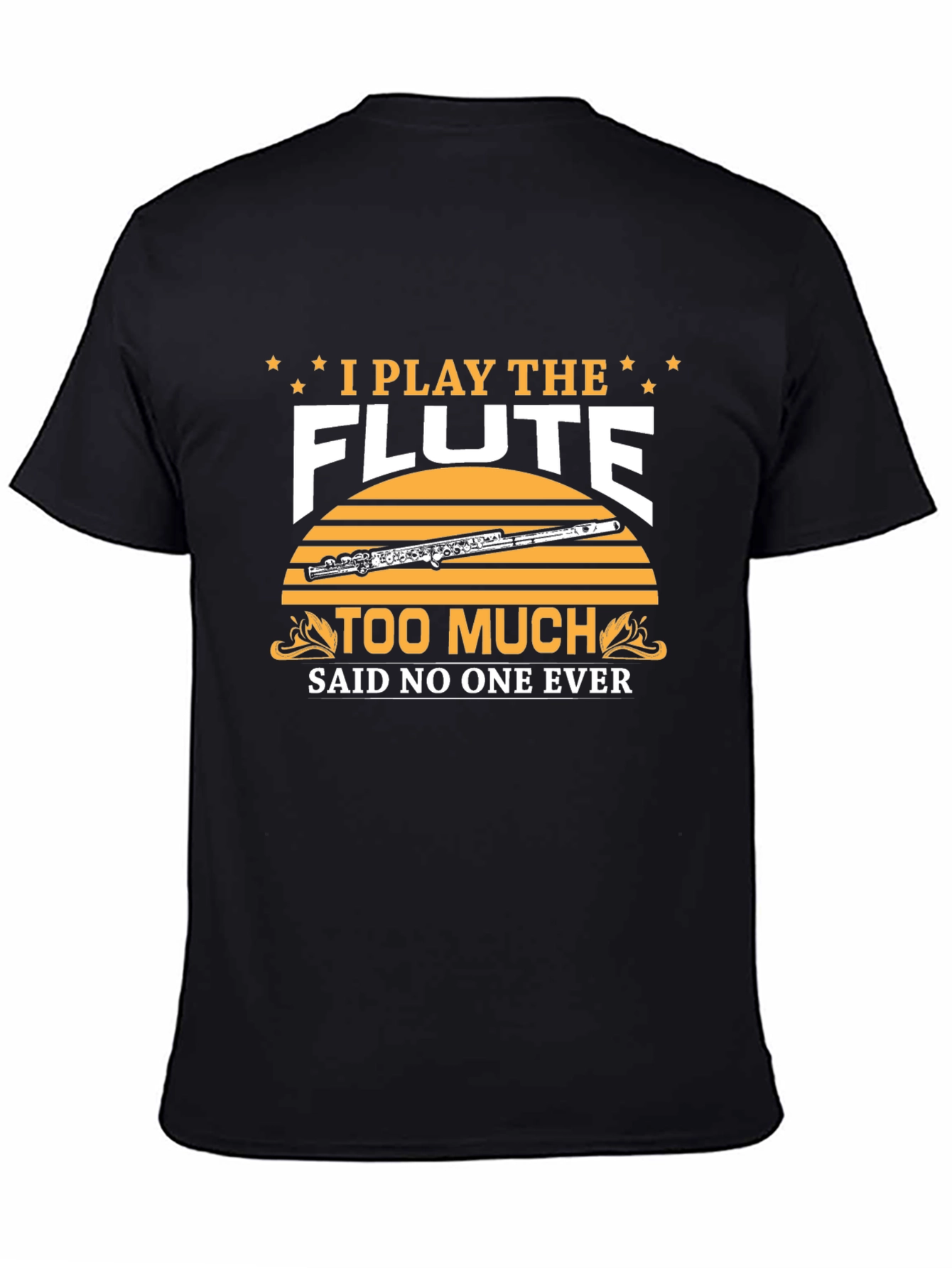 Black Flute Player T-Shirt: I Play the Flute Too Much view 4