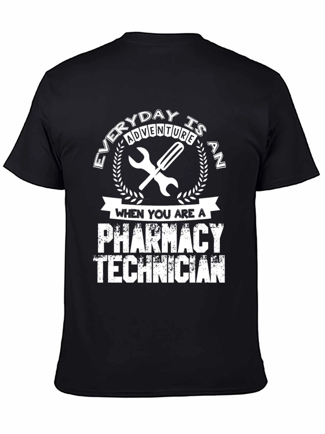 Black Pharmacy Technician Adventure Black T-Shirt view 4