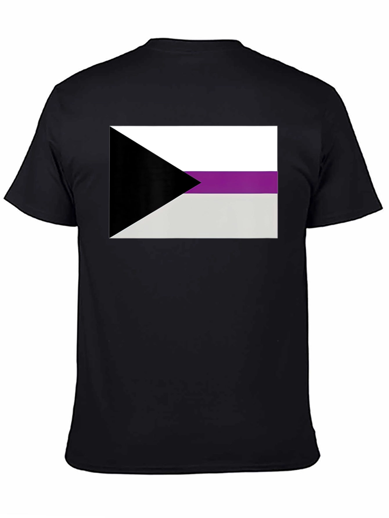 Black Demisexual Pride Flag Graphic T-Shirt - Black Cotton Blend Tee view 4