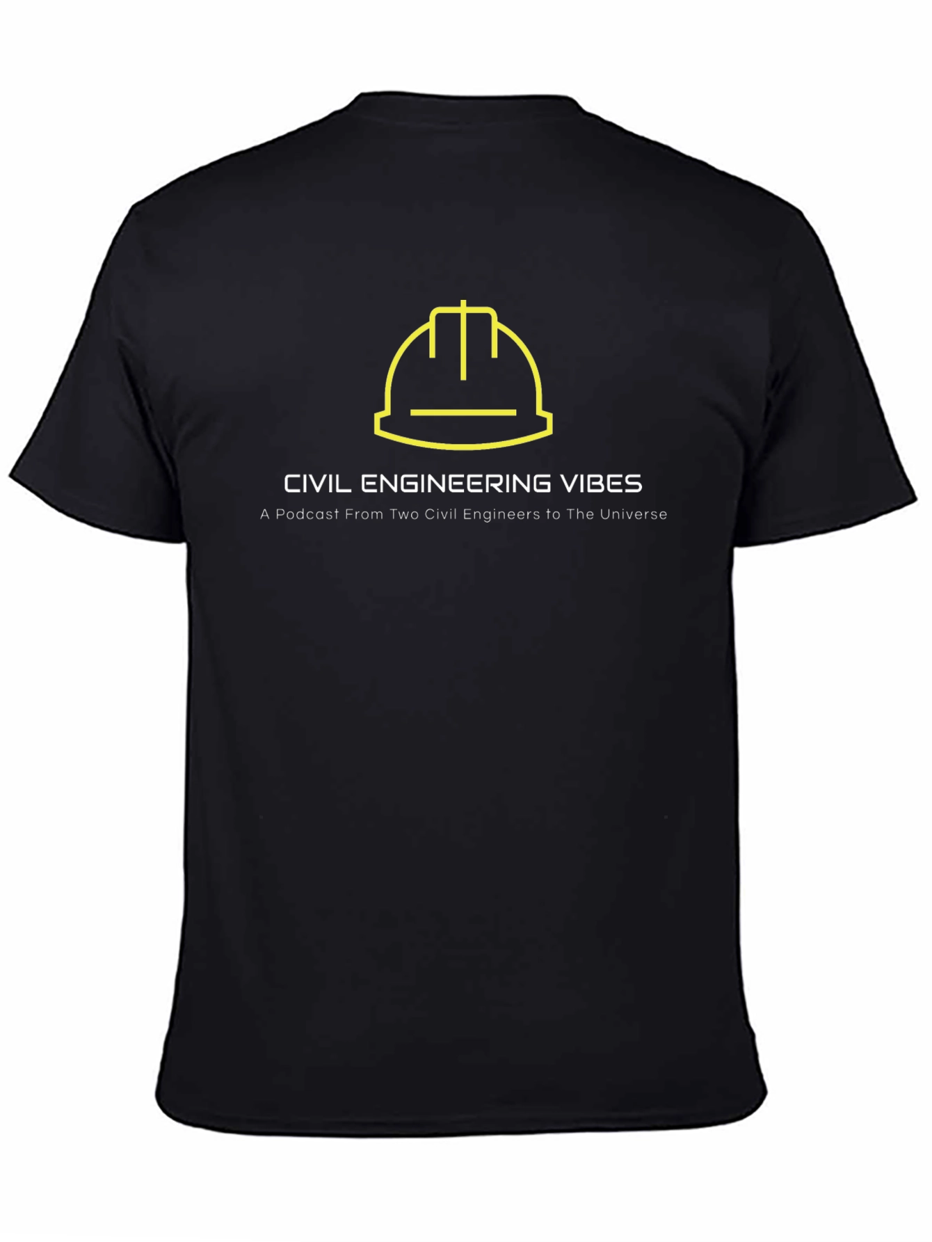 Black Civil Engineering Vibes Podcast T-Shirt view 4