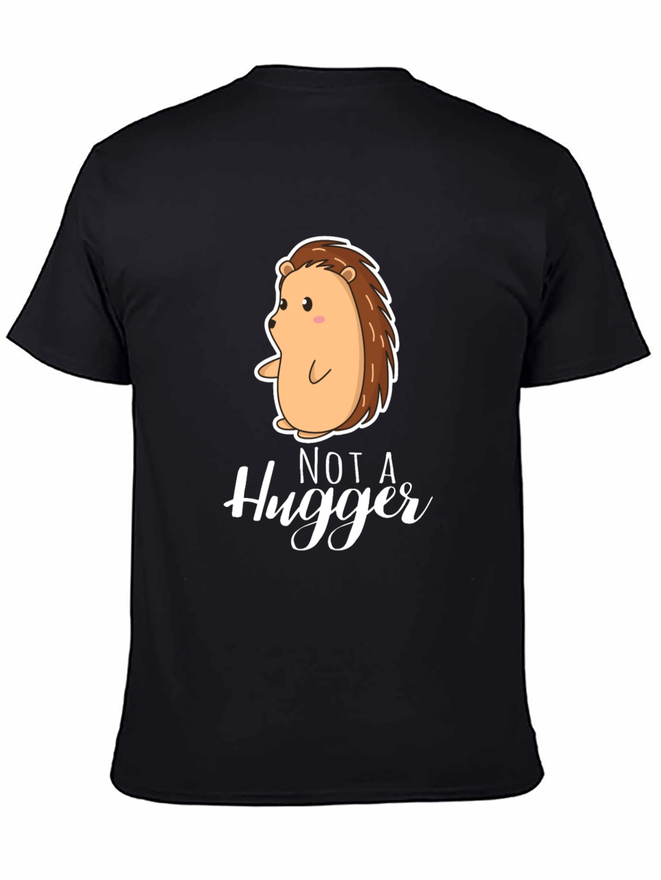 Black Not A Hugger Hedgehog Graphic Tee view 4