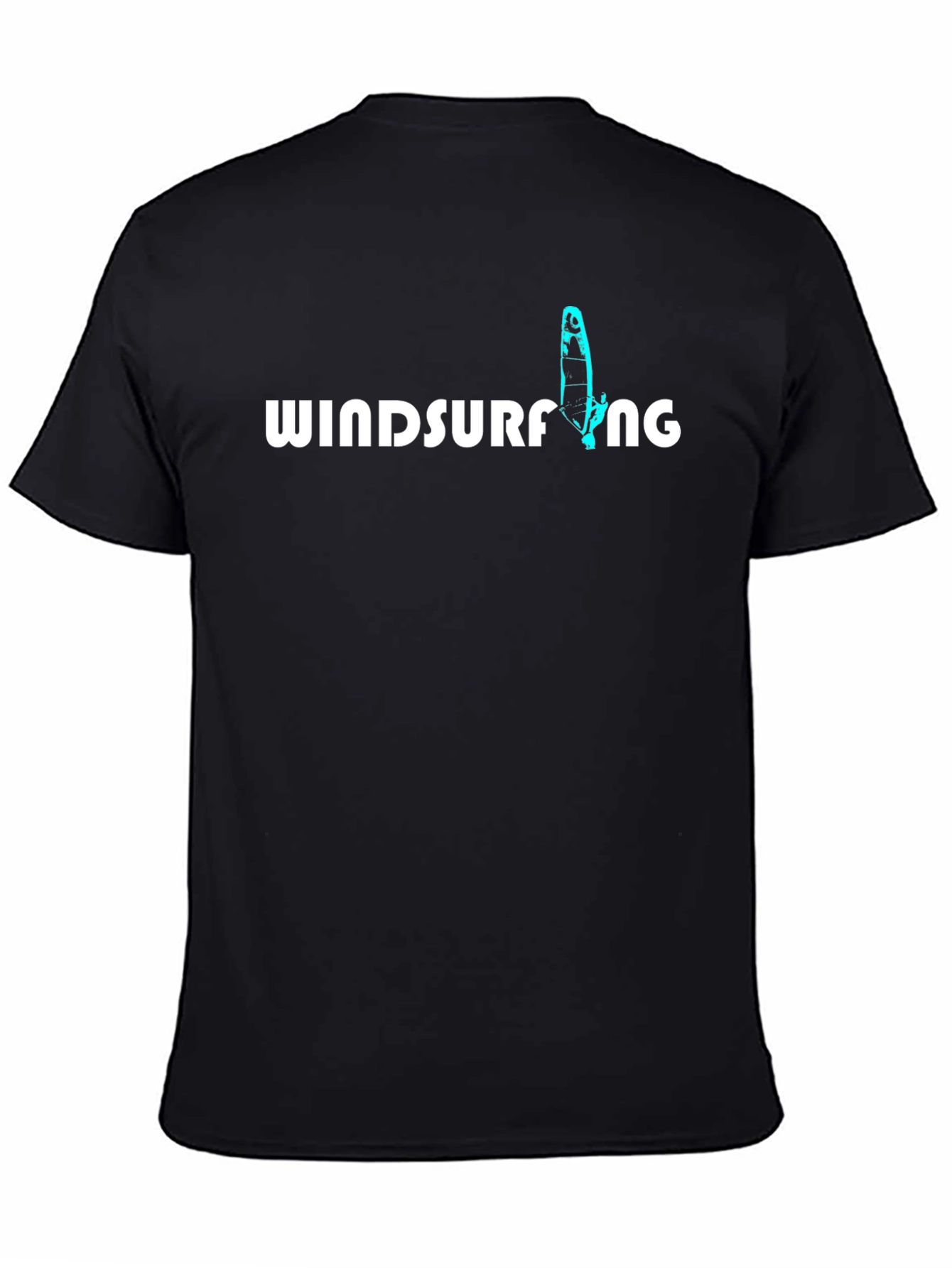 Black Windsurfing Graphic Tee - Black Casual Shirt view 4