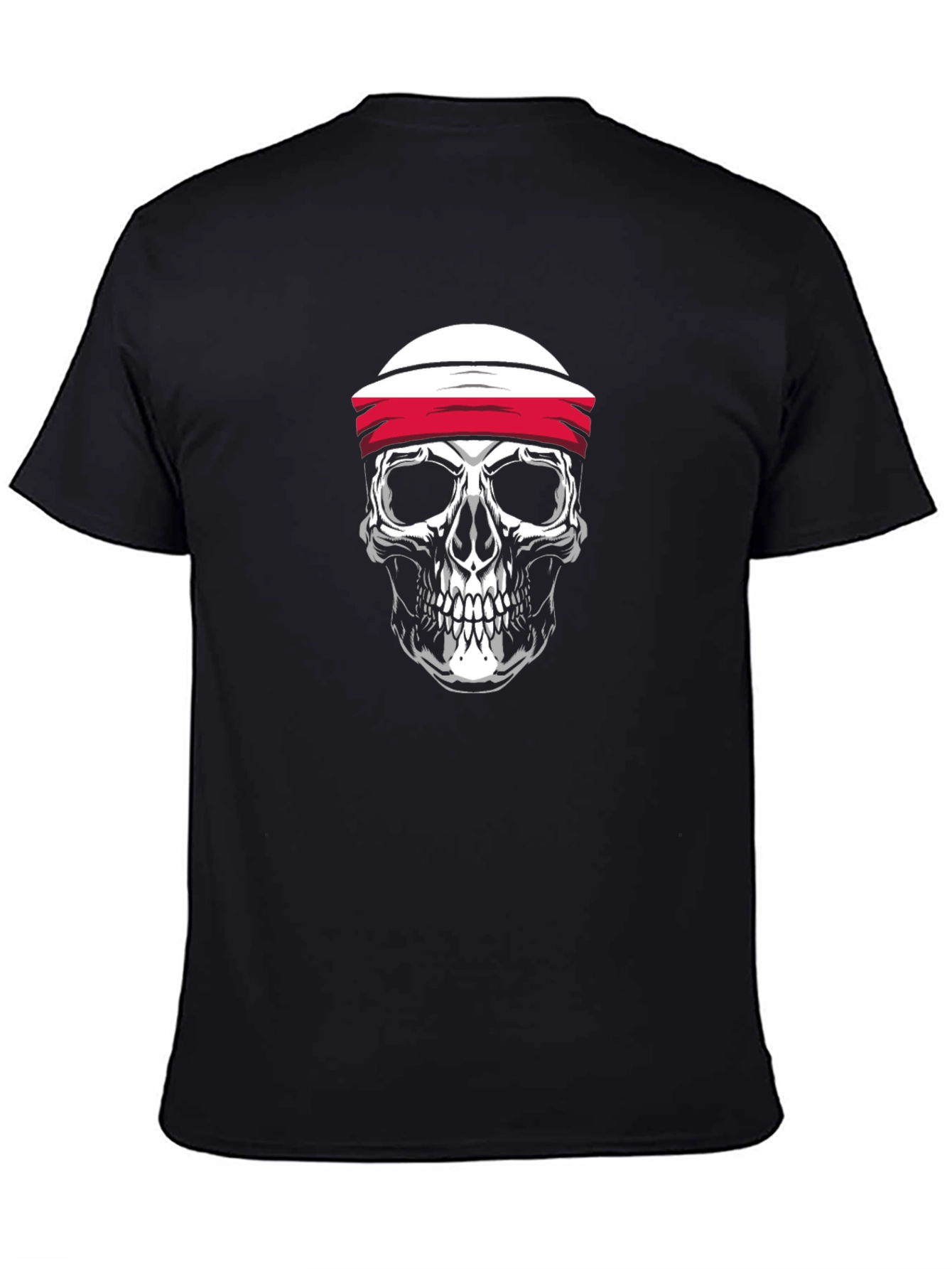 Black Skull Graphic Print T-Shirt - Black view 4
