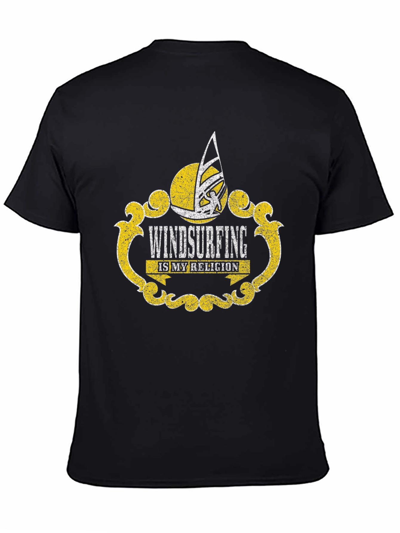 Black Windsurfing is My Religion Graphic T-Shirt view 4
