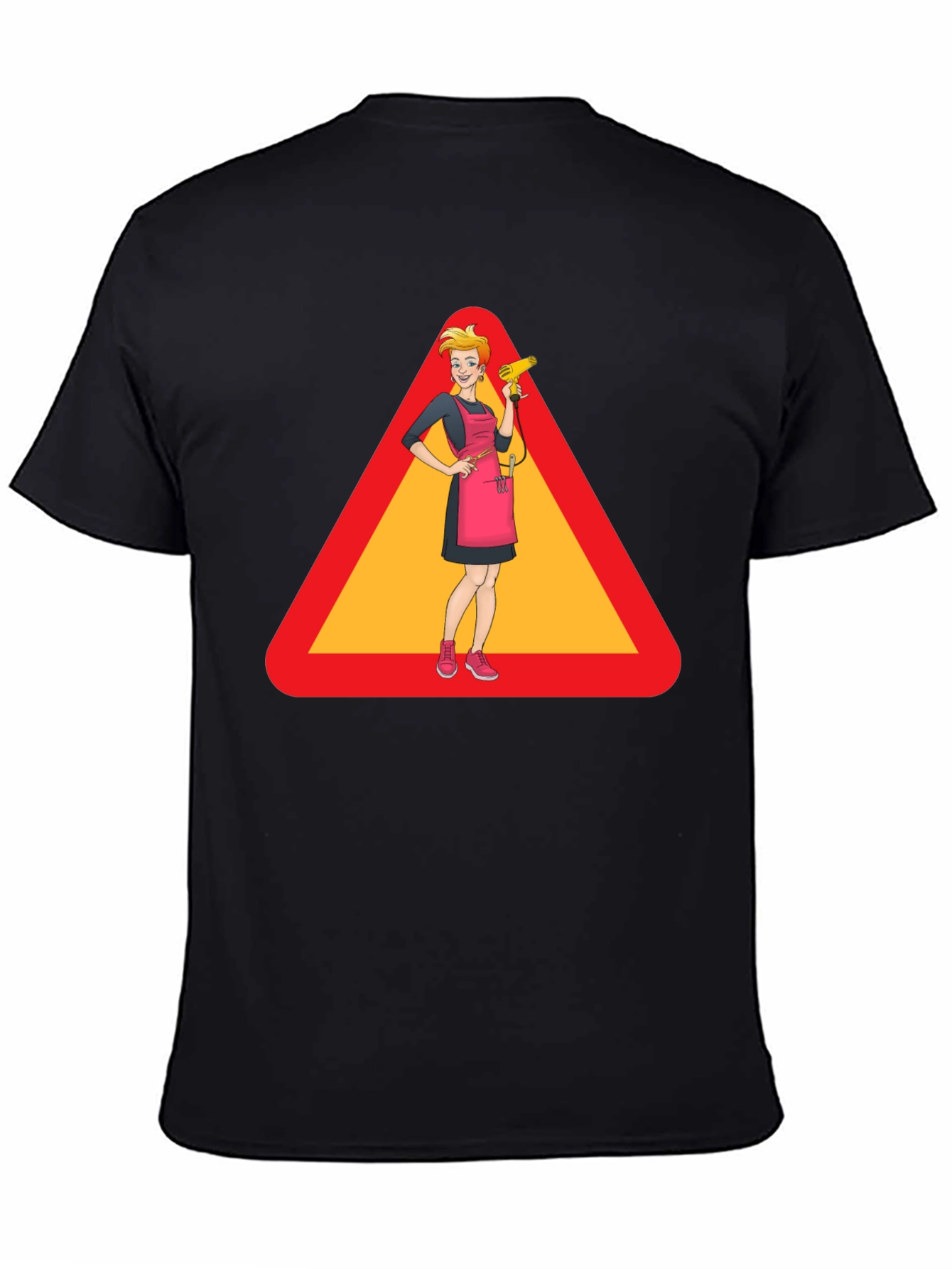 Black Caution: Stylish Hairdresser T-Shirt view 4