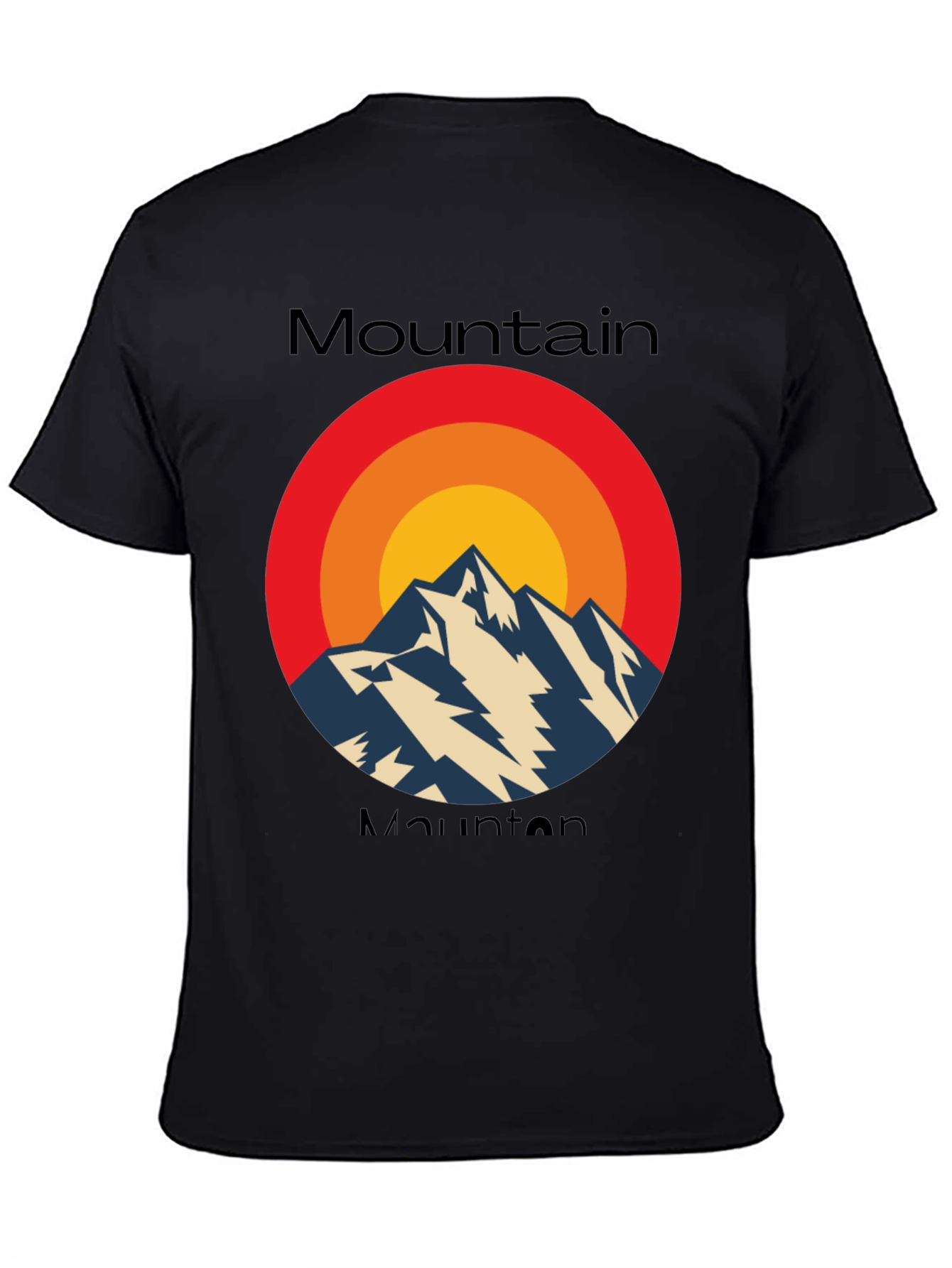 Black Retro Mountain Graphic Tee - Classic Style view 4