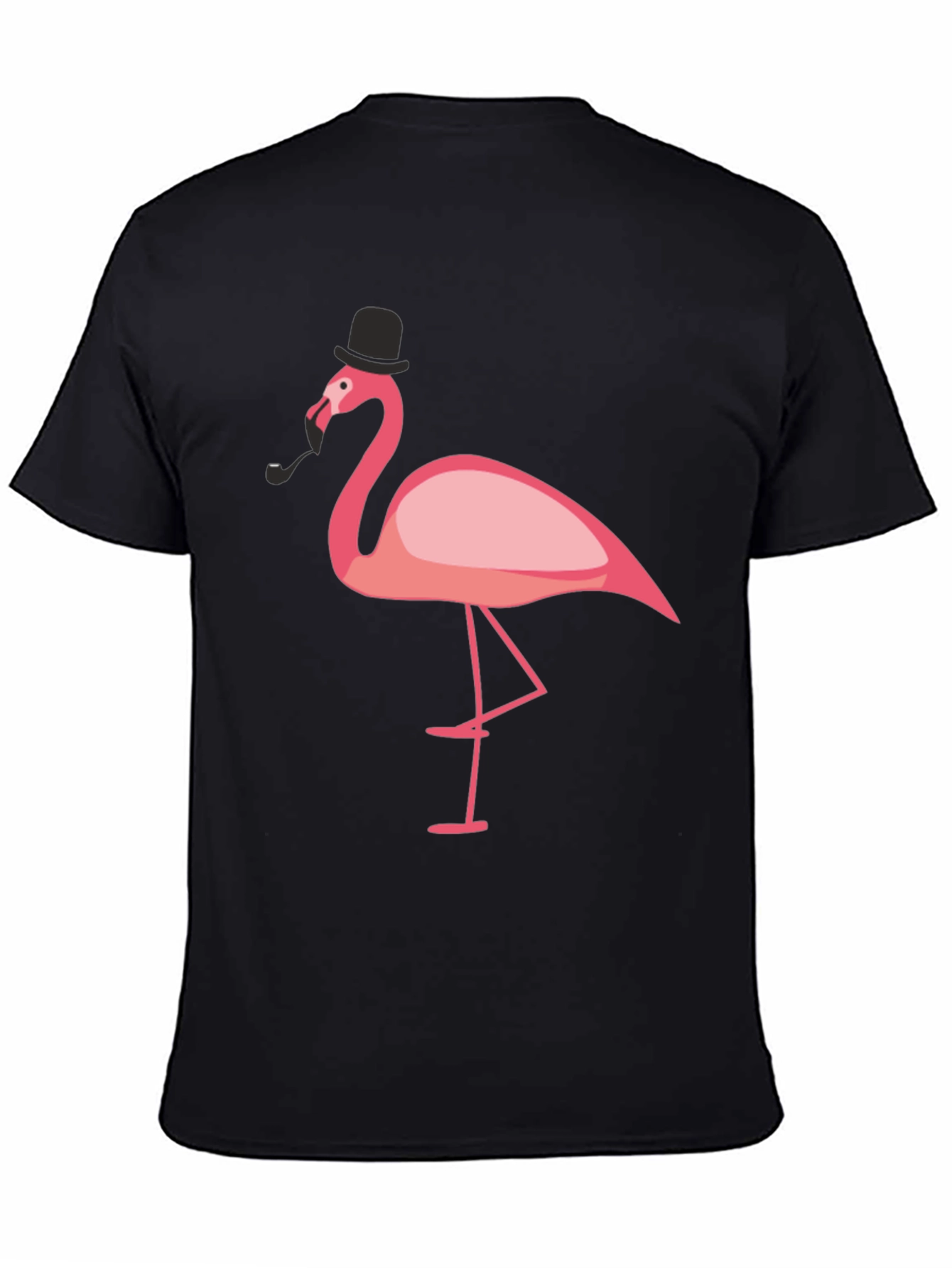 Black Stylish Flamingo Graphic Tee view 4