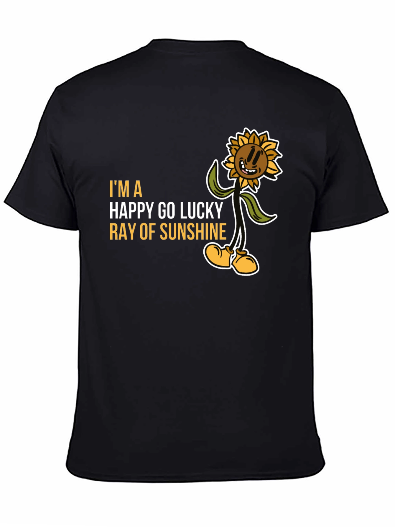 Black Happy Go Lucky Ray of Sunshine Graphic Tee view 4