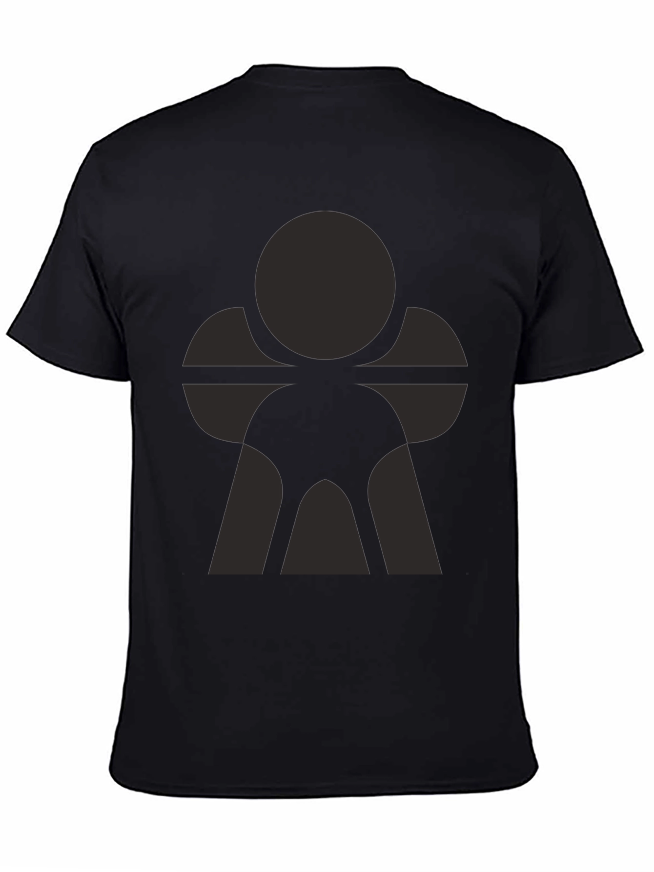 Black Modern Graphic Print Black Crew Neck T-Shirt view 4