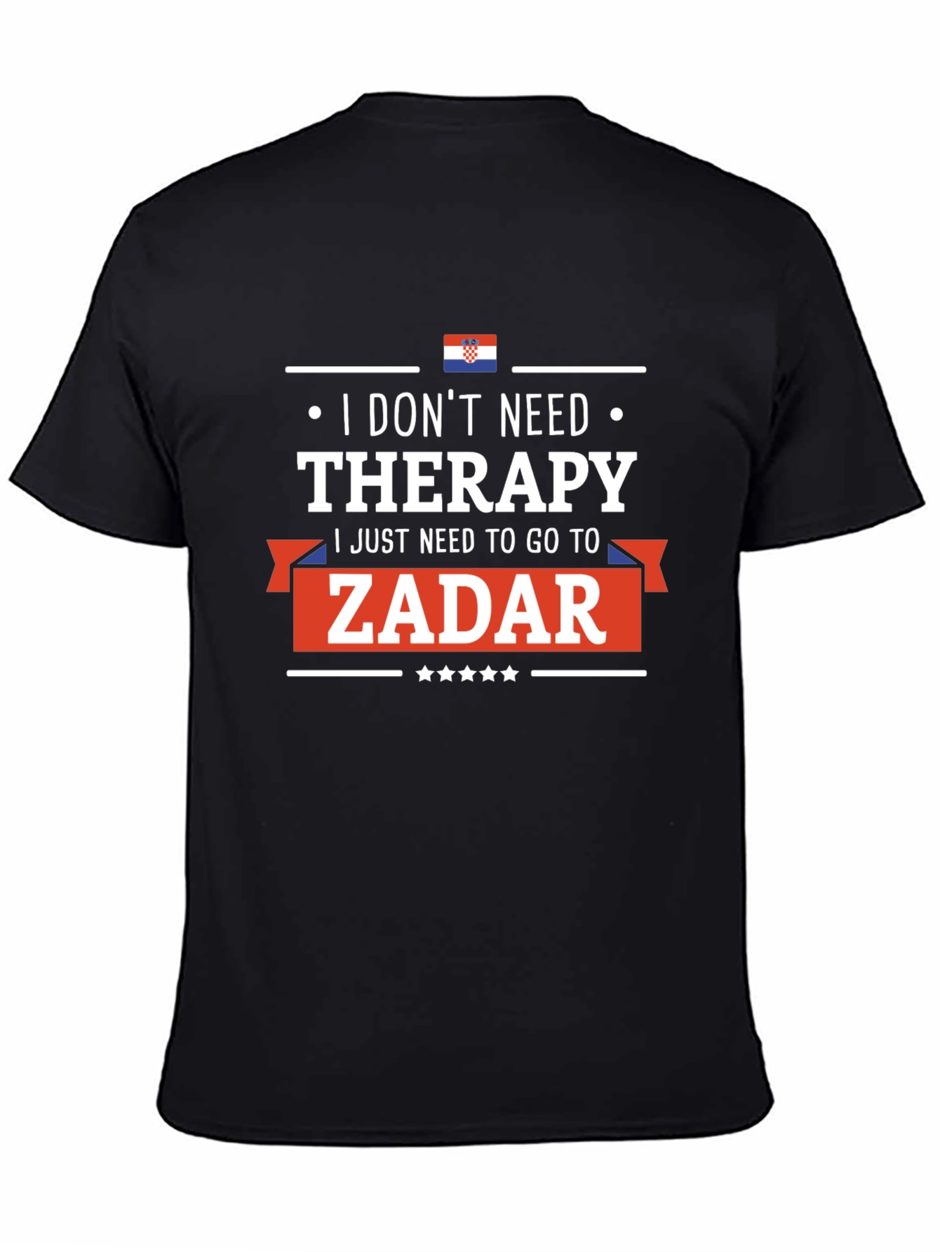 Black Zadar Therapy T-Shirt: Croatia Vacation Tee view 4