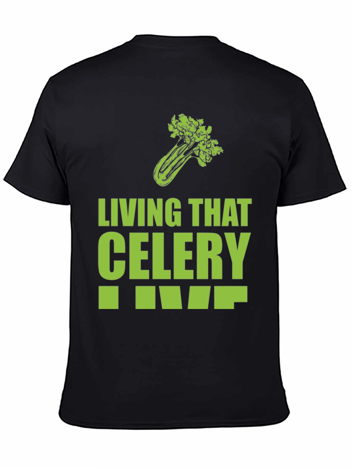 Black Living That Celery Life Graphic T-Shirt view 4